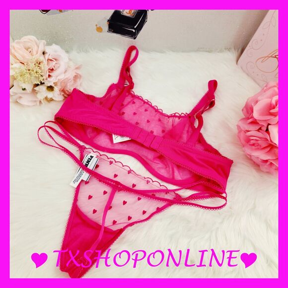 💗👙Victoria’s Secret Wink Unlined Scoop Bra and Strappy Thong Set👙💗 - Picture 6 of 8